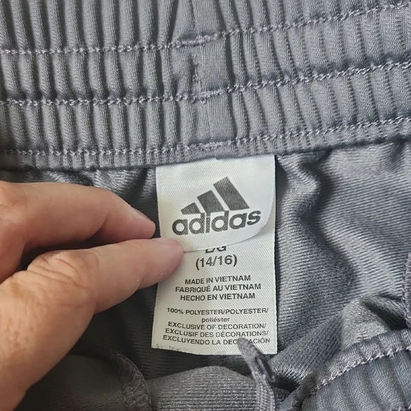 Adidas Kids Gray and Navy Joggers - Picture 2 of 4